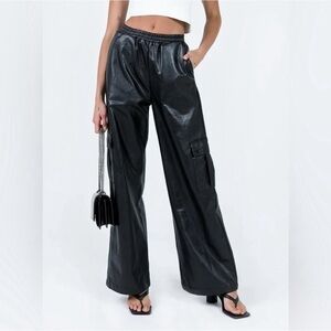 Princess Polly Black Wide-Leg Pants